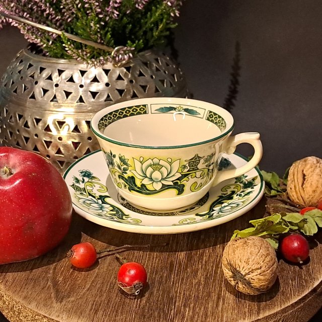 Angielska Ceramika filiżanka i spodek Dynasty Collection wzór Jade
