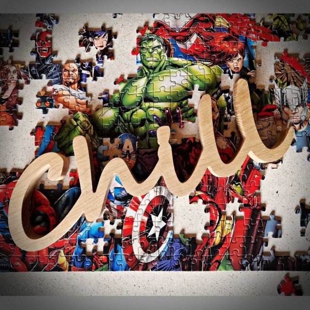 Drewniany napis Chill lity dąb, z drewna, stojący, napisy z drewna, rustykalne dodatki, boho dekoracje dodatki do wnętrz