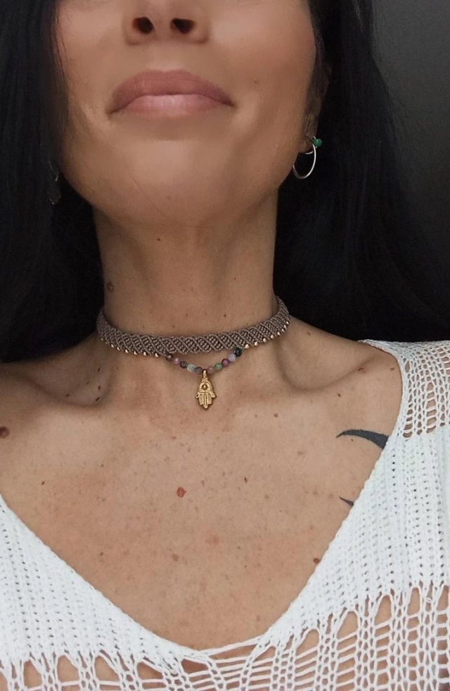 Choker z turmalinami