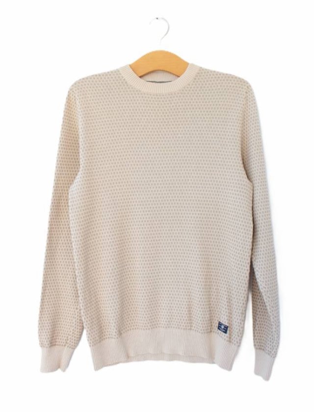 Sweter vintage bawełna Jack&Jones beżowy