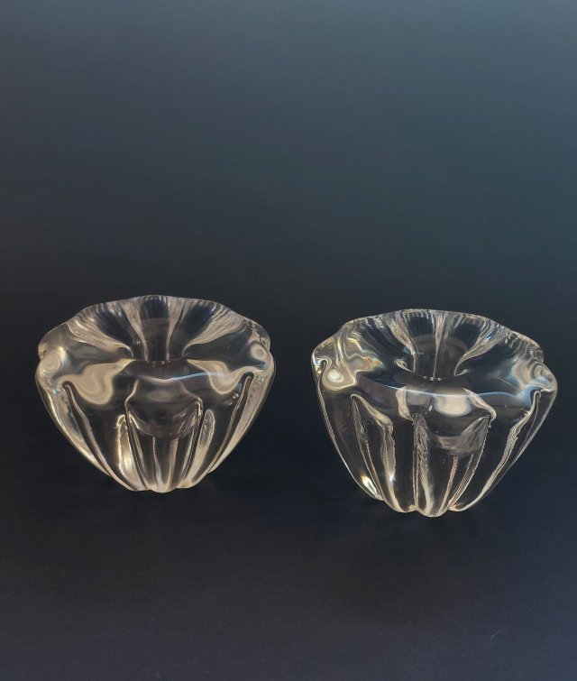 Vintage skandynawskie szklane świeczniki