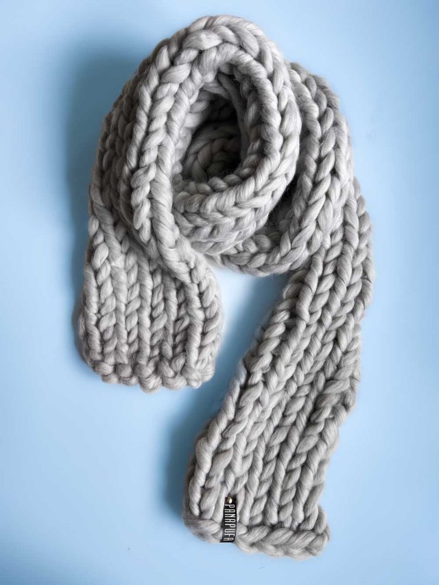 100% WELNA szalik w grubym splocie CHUNKY