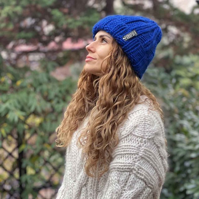 100% MERINO czapka w grubym splocie CHUNKY