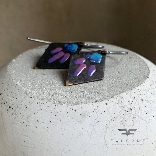 Kolczyki Little Flowers - Blue & Purple