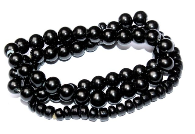 CZARNE koraliki bransoletki 3szt jak kamienne