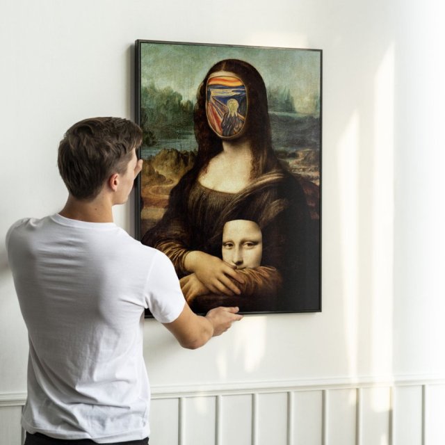 Plakat Krzyk Mony Mona Lisa - format 40x50 cm