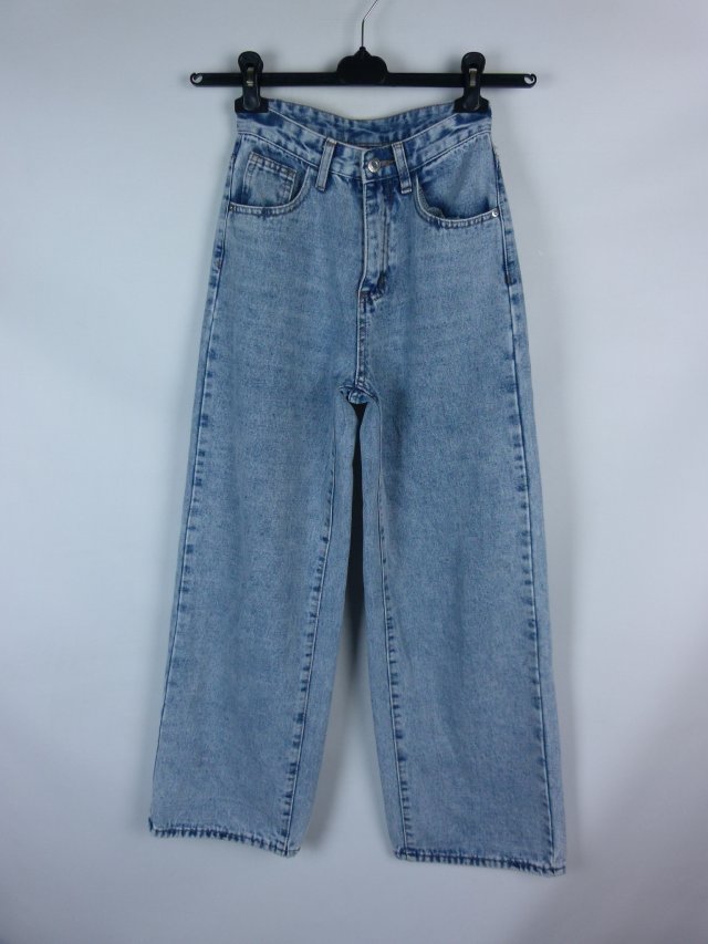 spodnie dżins straight jeans proste wysoki stan / XXS