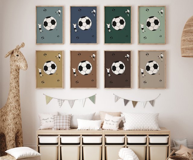 PLAKAT dla dzieci Piłka nożna "Navy Blue Soccer"