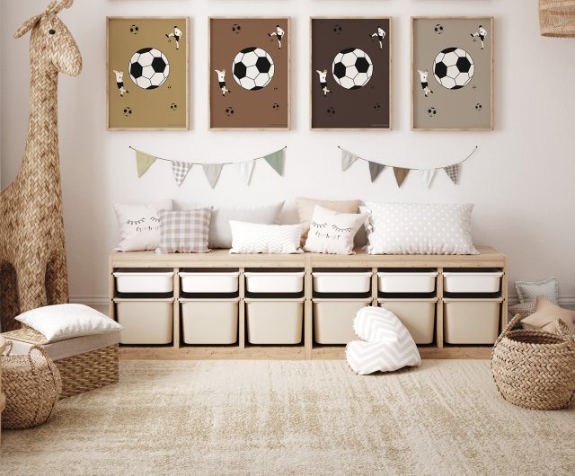 PLAKAT dla dzieci Piłka nożna "Beige Soccer"