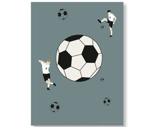PLAKAT dla dzieci Piłka nożna "Steel Blue Soccer"