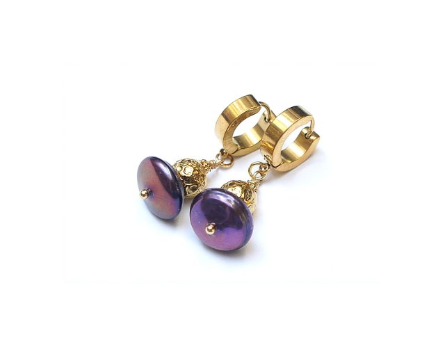 Pearls /violet/ 17.10.25 - kolczyki