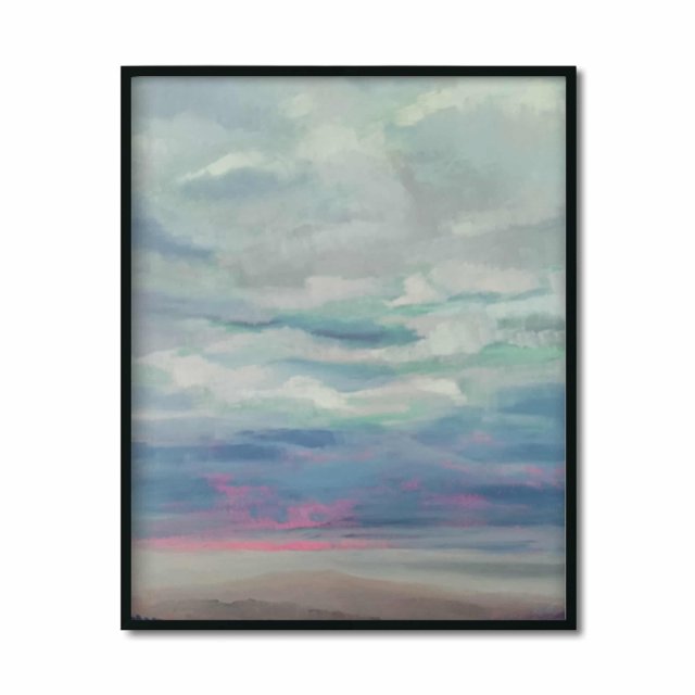 Spokojne niebo – obraz olejny 30x40 cm, pejzaż chmur, pastelowe niebo