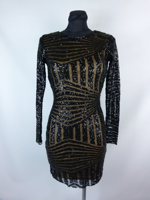 Boohoo koktajlowa sukienka mini  cekiny / XXS-XS