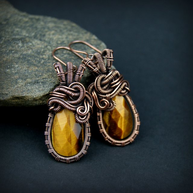 Kolczyki z tygrysim okiem