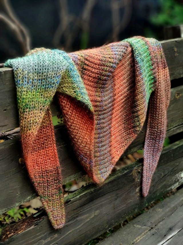 jesień / chusta z jedwabiem