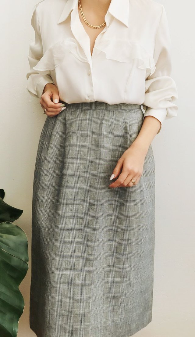 Spódnica midi w kratkę XS/S