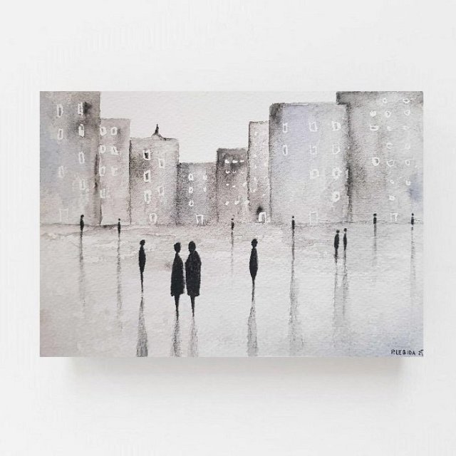Miasto 3  -  akwarela