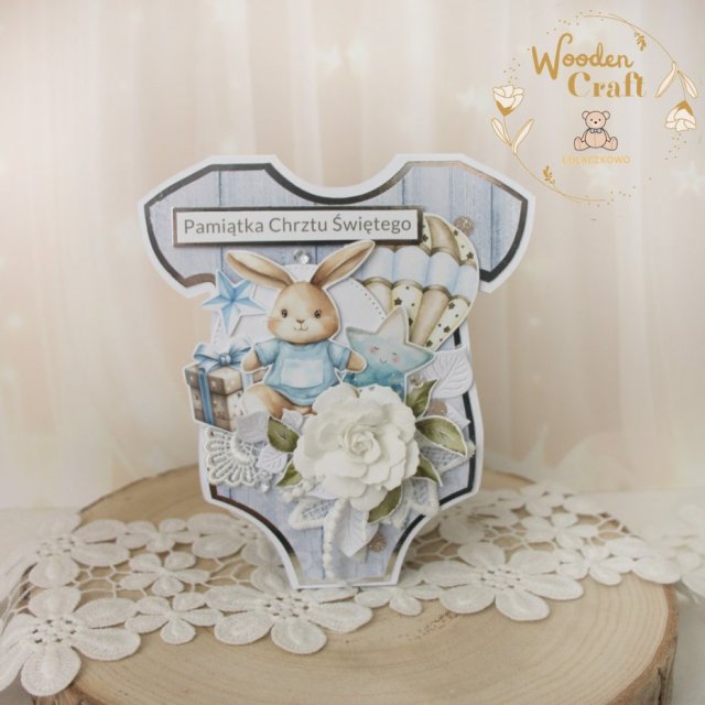 Kartka body na chrzest, roczek, narodziny "CuteBabyGirl" GOTOWA