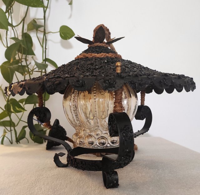 Lampa wisząca vintage "Nowe Życie" – renowacja z duszą, stal + drewno, handmade