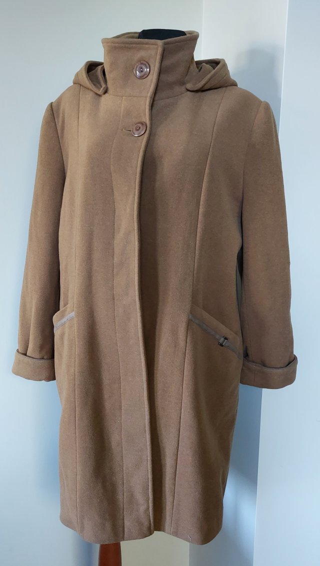 Vintage wełniany   płaszcz  brązowy XXL