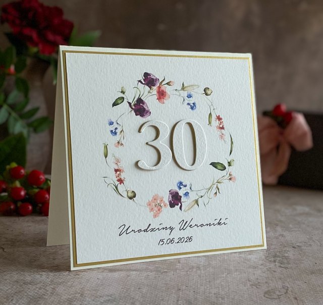 Personalizowana kartka na 30 urodziny, BH 70