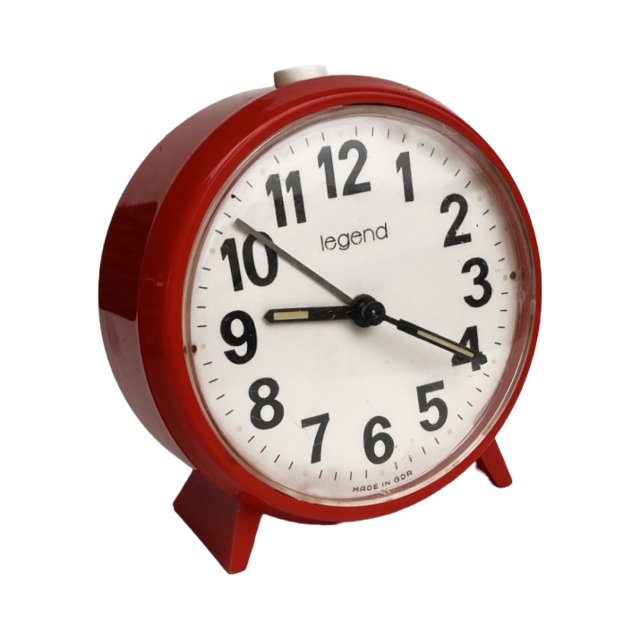 Budzik, mechaniczny zegar LEGEND, VEB Uhrenwerke Ruhla Niemcy lata 70.