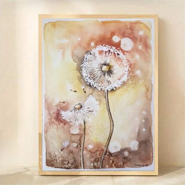 Dmuchawce 2 - obraz  akwarela