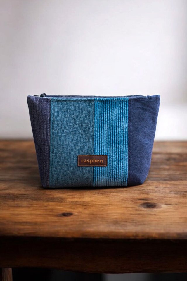 Kosmetyczka MAXI niebieski patchwork