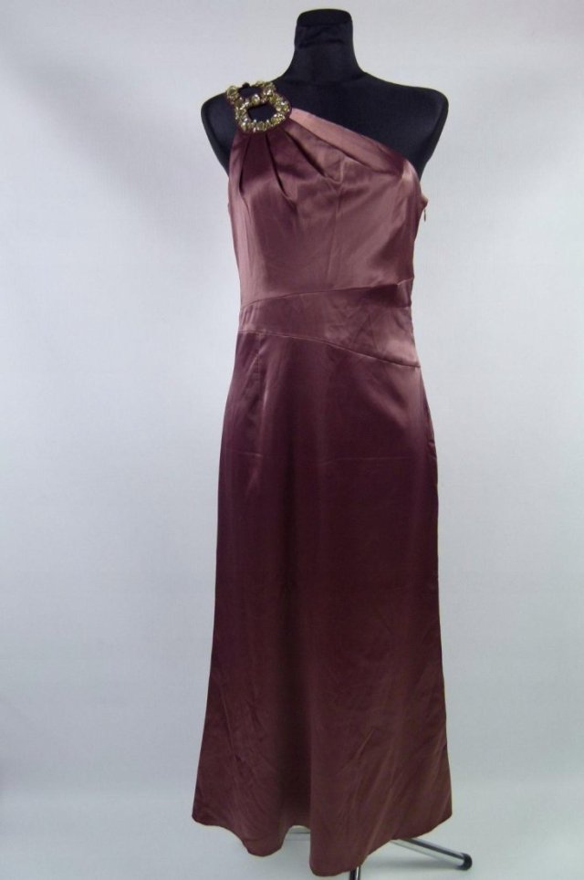 Bonprix wieczorowa koktajlowa satynowa sukienka maxi 12 / 38