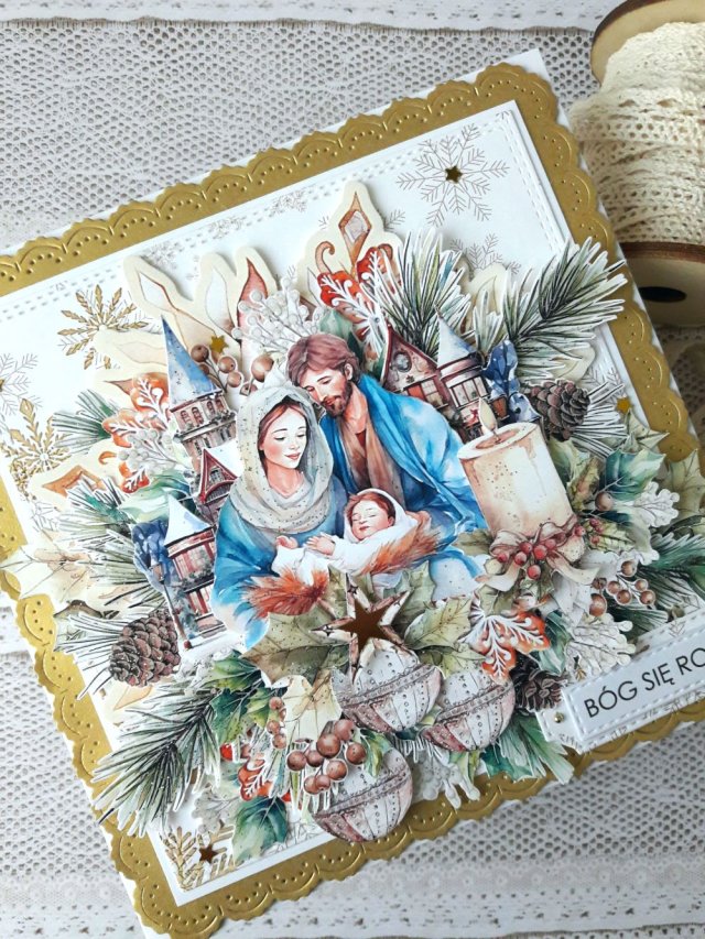 Kartka świąteczna ze świętą rodziną