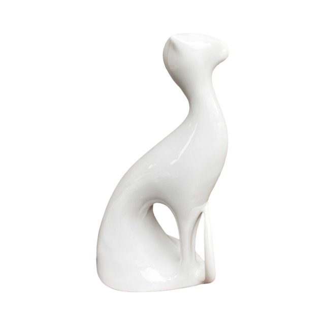 Kot siedzący – Royal Dux, proj. Jaroslav Ježek, Czechosłowacja, lata 60.