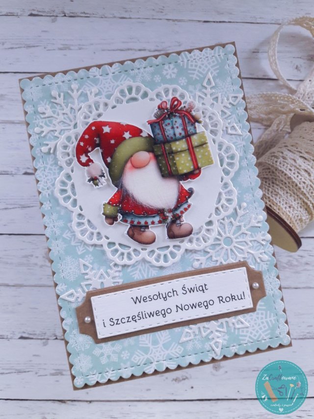 Kartka świąteczna z gnomem 2