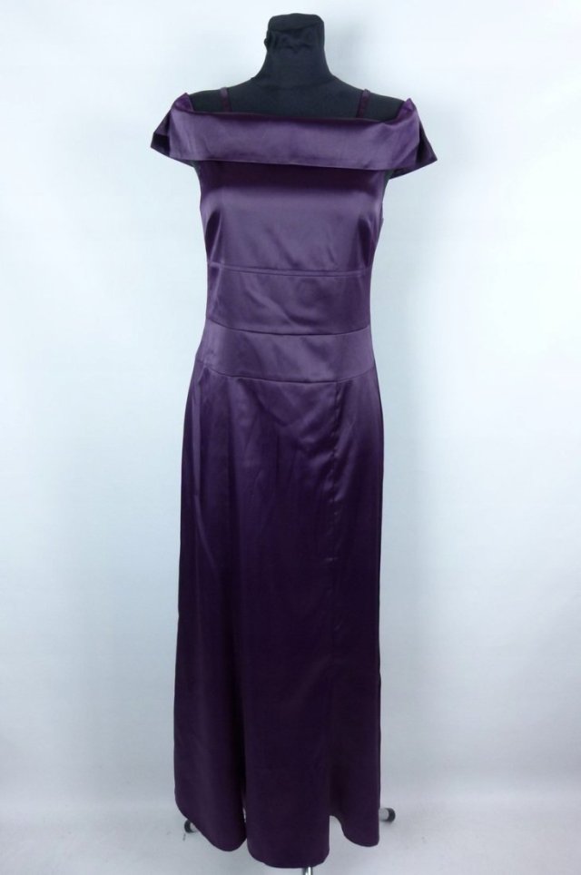 Bonprix satynowa sukienka maxi wieczorowa koktajlowa 14 / 40