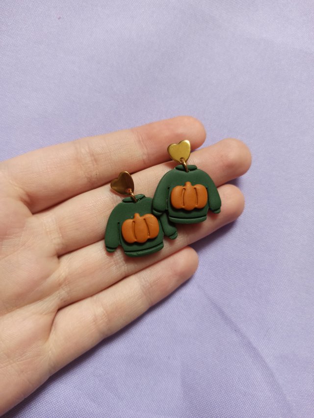 Kolczyki z gliny polimerowej sweterki