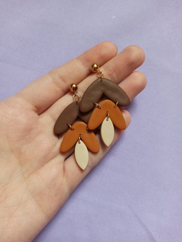 Kolczyki z gliny polimerowej listki