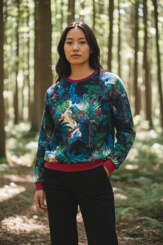 Bluza wzór flora i fauna