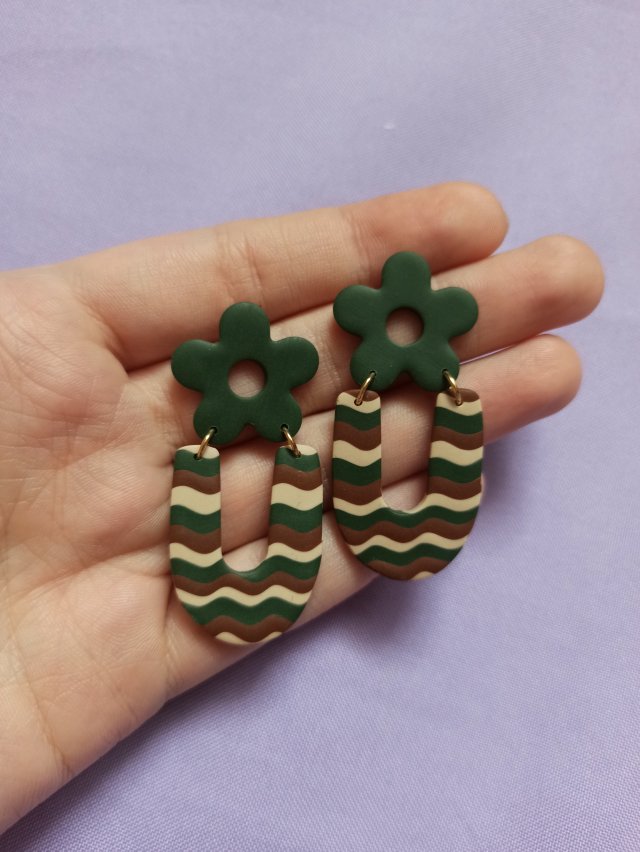 Kolczyki z gliny polimerowej jesienne fale