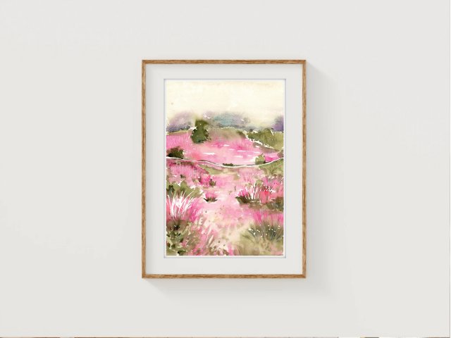 Oryginalna akwarela A4. Pejzaż