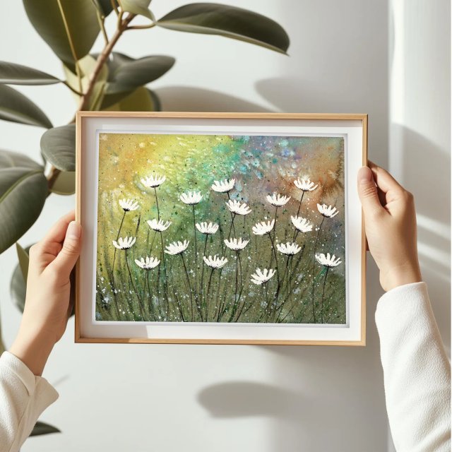 Oryginalna akwarela A4. Łąka