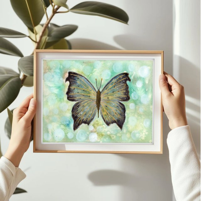 Oryginalna akwarela A4. Motyl