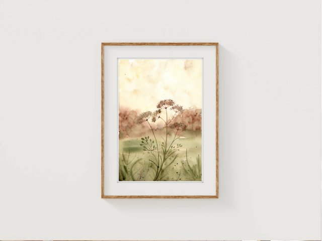 Oryginalna akwarela A4. Łąka