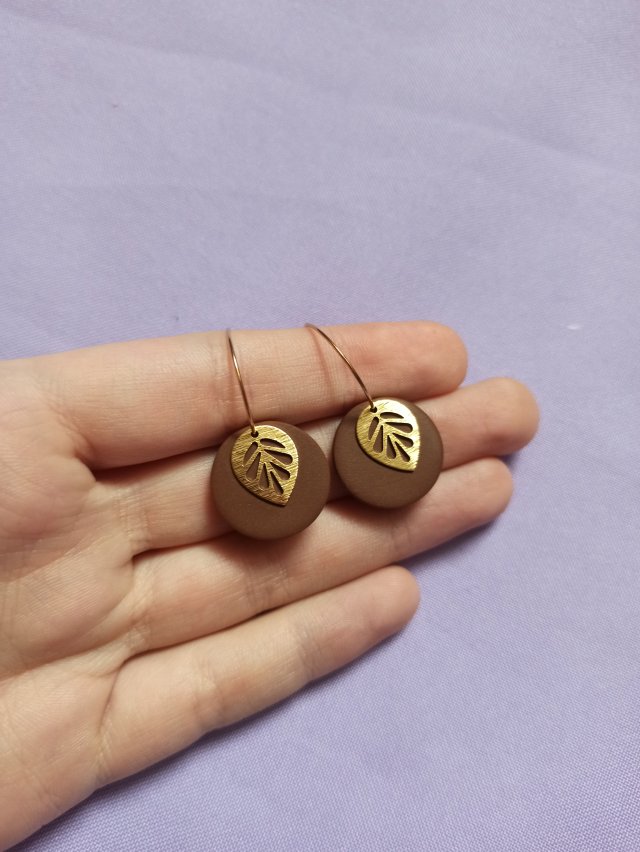 Kolczyki z gliny polimerowej listki 3w1