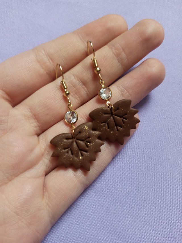 Kolczyki z gliny polimerowej listki