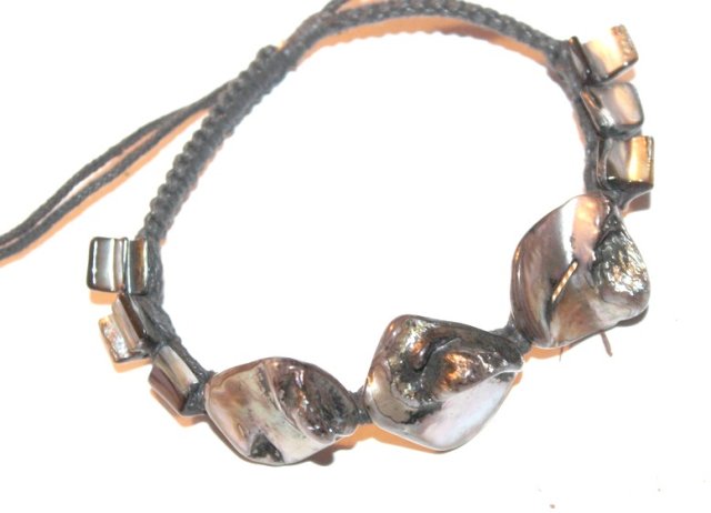 SZNURKOWA bransoletka perłowe elementy