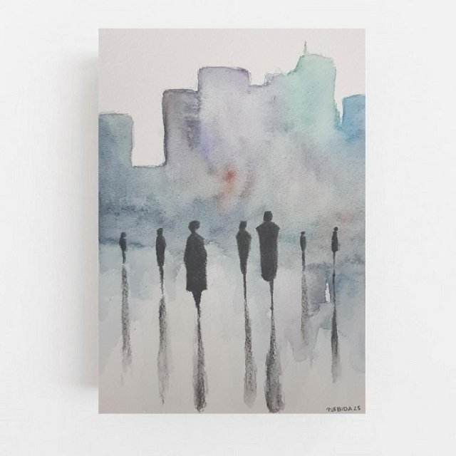 Miasto 2 -  akwarela formatu A5