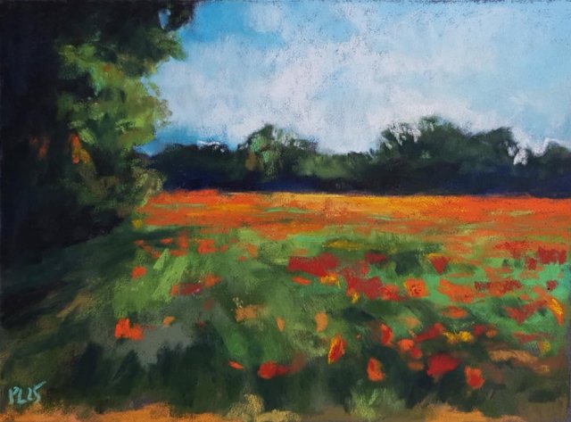 Łąka- rysunek pastele