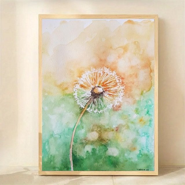 Dmuchawiec - obraz  akwarela