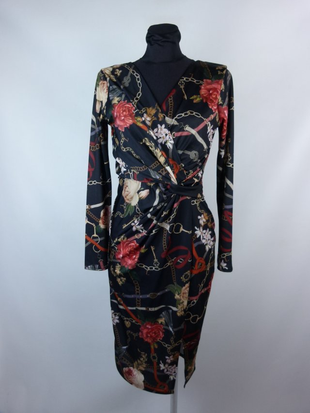 Lipsy ołówkowa sukienka do kolan kwiaty 10 / 36