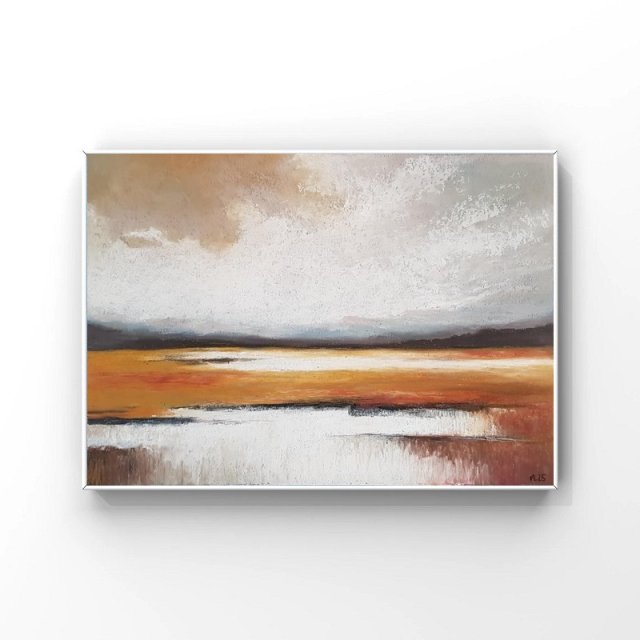 Pejzaż -praca formatu A4,pastele olejne