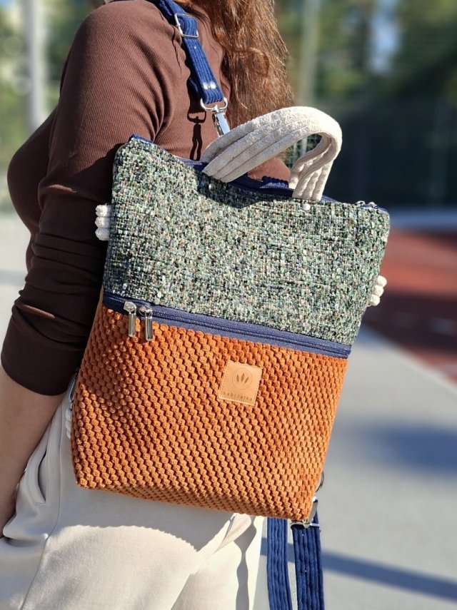 Torbo plecak 2w1 z kolorowych tkanin Tromso